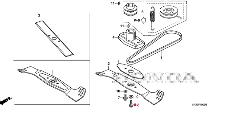 Oryginalna śruba noża centralna kosiarki Honda HRG (90103-SV4-013)